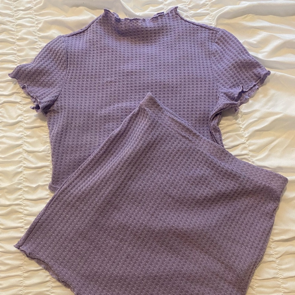 Vintage Custom Lavender Two Piece Set Skirt + Top